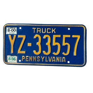 Pennsylvania Truck 2000 License Plate YZ-33557